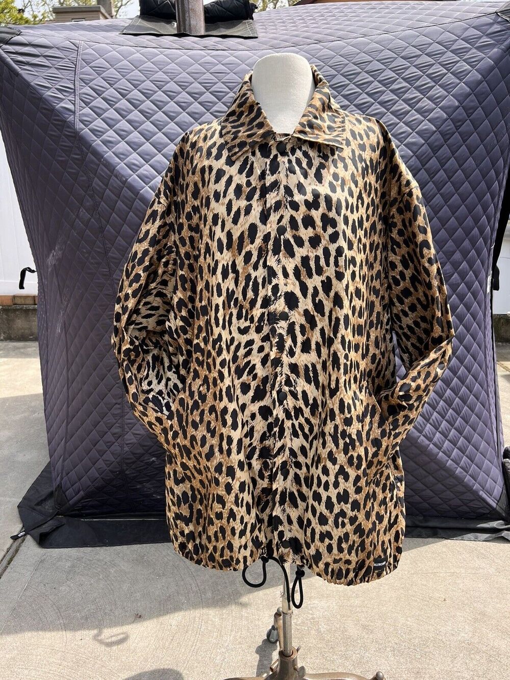 BALENCIAGA jacket Oversize Animal Print Nylon Windbreaker Size 36 raincoat NWT